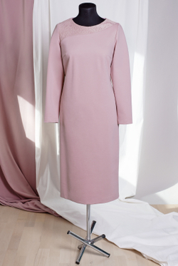 Трикотажное платье 3061АЕа, Пудровый #234П053061АЕа