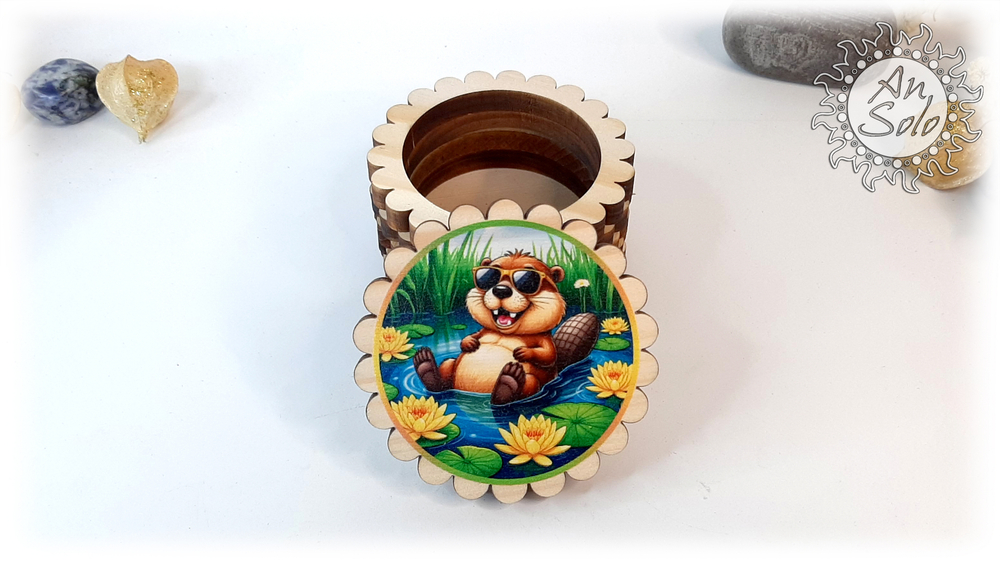 Мини-шкатулка "Счастливый бобер"