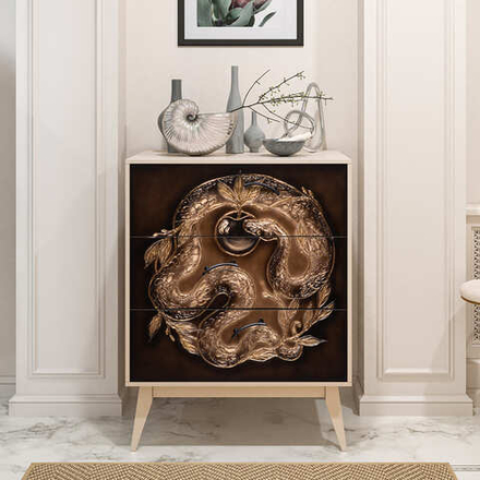 Комод Яблоко Евы с 3 ящиками Айвори