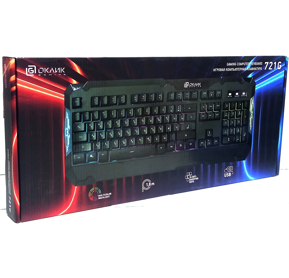 Клавиатура игровая проводная Оклик 721G RGB