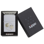 Зажигалка серебристая матовая Zippo Classic с покрытием Satin Chrome