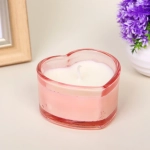 Свеча в стакане «Сердечко» 8*4,8 см, Розовый