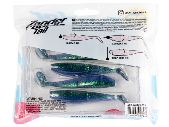 Виброхвосты LJ 3D Series ZANDER PADDLE TAIL 4.0in (10.00)/Z13 5шт.