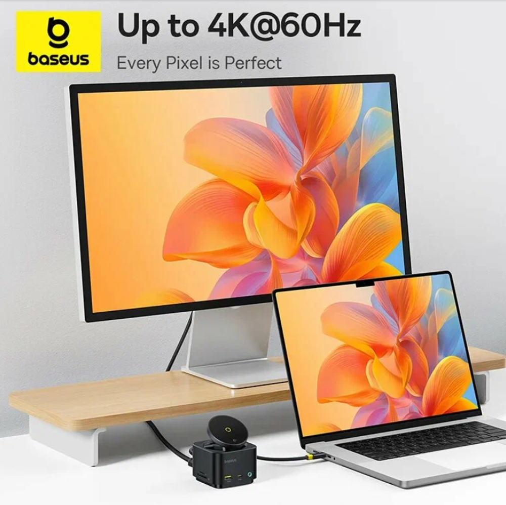 Baseus MagPro 2 Зарядное устройство 7в1 беспроводное Hub Magnetic Wireless Charging 15W