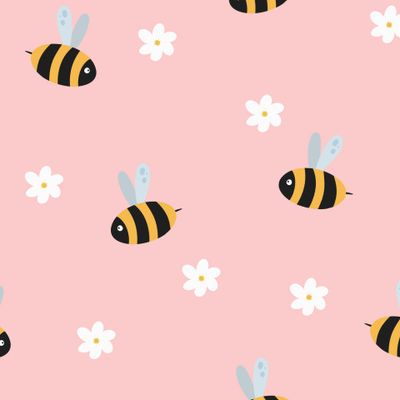 Пчелки на розовом