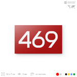 Номер на дверь 469, табличка на дверь для офиса, квартиры, кабинета, аудитории, склада, красная 120х70 мм, Айдентика Технолоджи