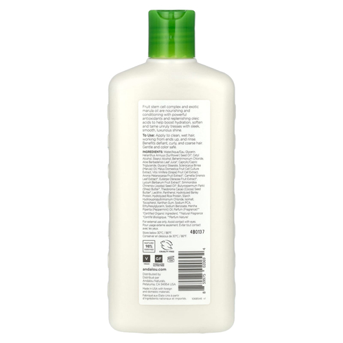 Andalou Naturals, Кондиционер, шелковистая гладкость, от волн до локонов, экзотическое масло марулы, 340 мл (11,5 жидк. унц.)