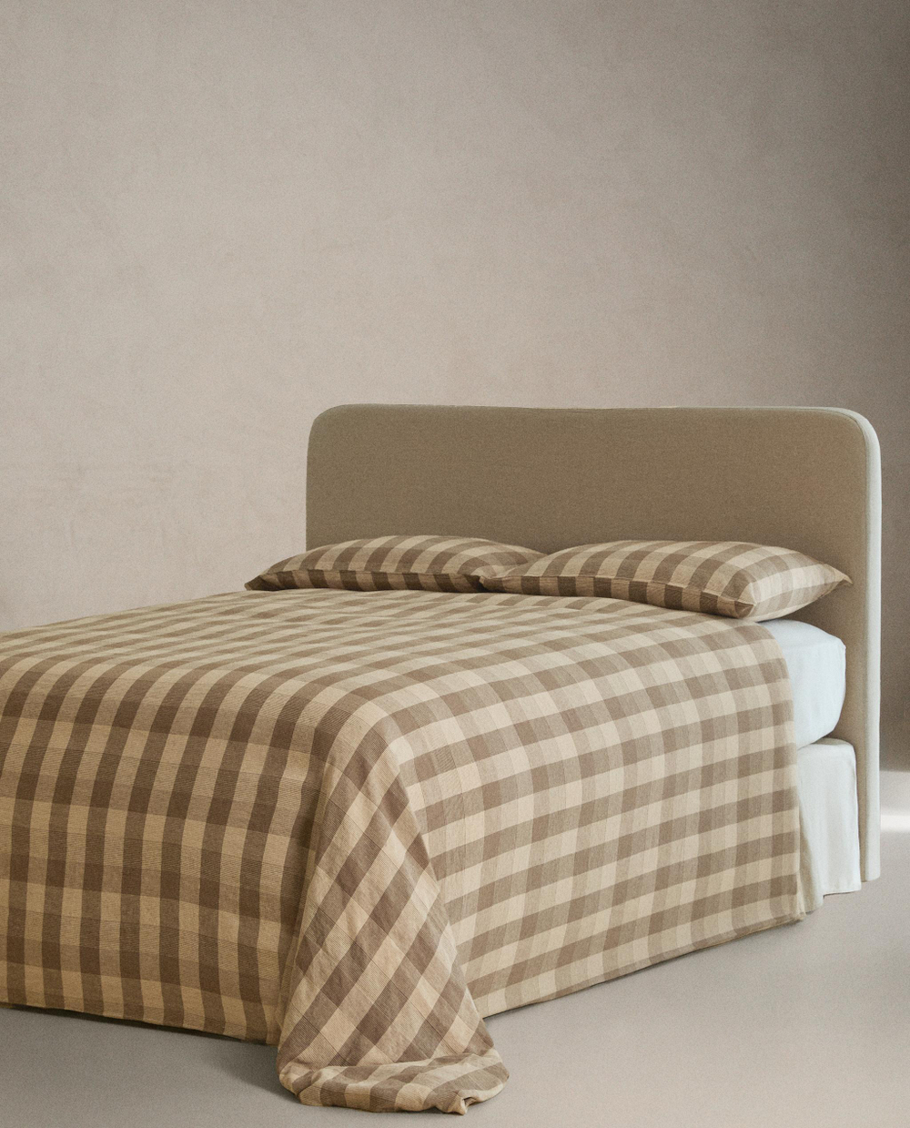 Пододеяльник Zara Home, лён 100%, в клетку, 6195/088