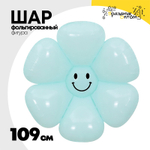 Шар Фольгированный Цветок Ромашка Улыбка голубая (Мятный)