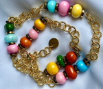 Колье "Рио" 50 см с тонированными агатами, оттенок золото