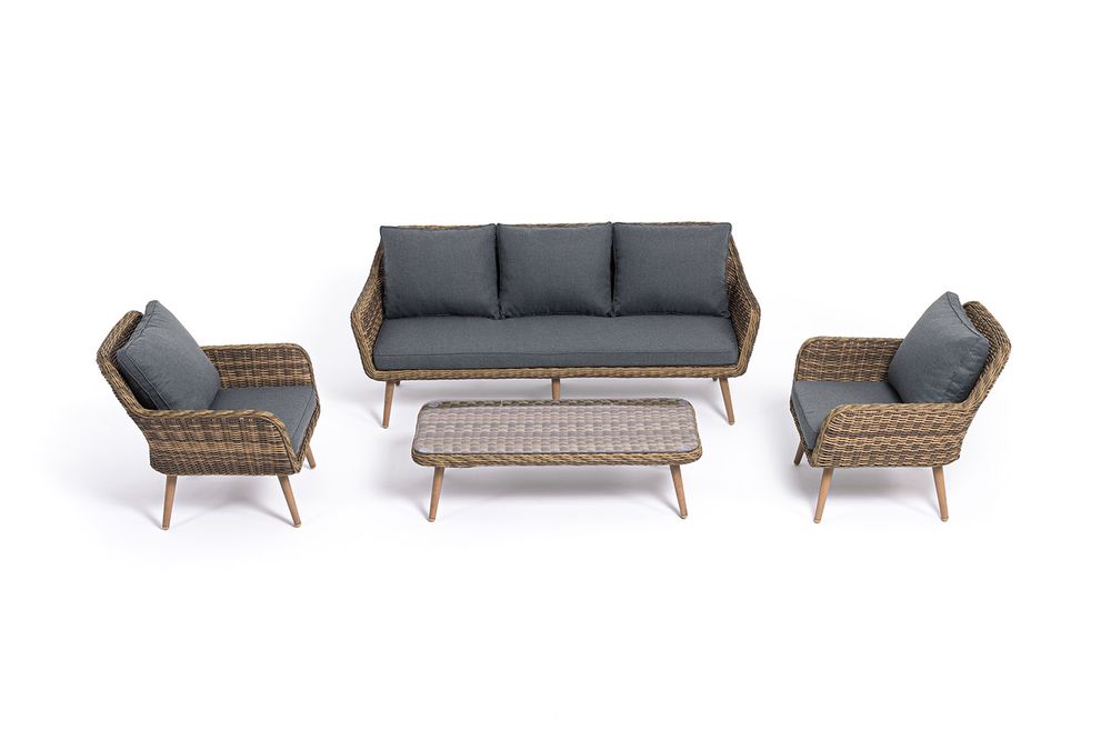 "Прованс" лаунж-зона плетеная из искусственного ротанга, цвет соломенный