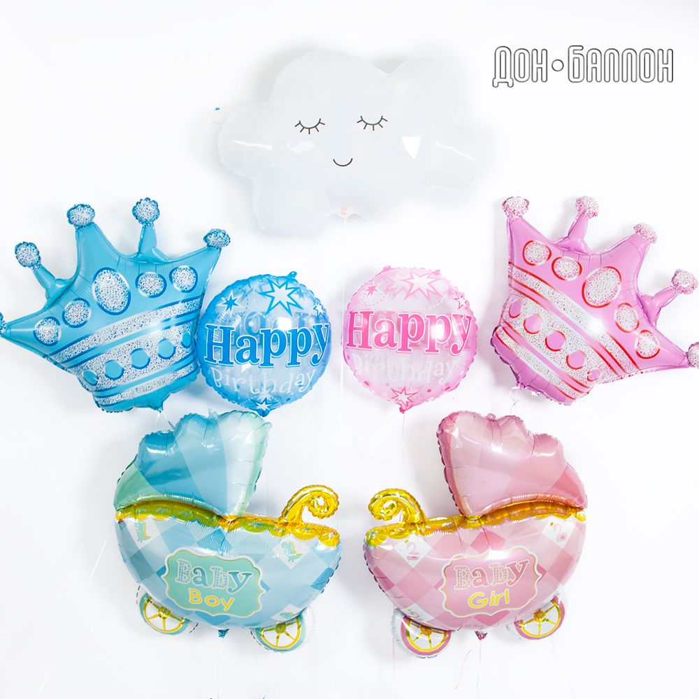 Шар (30"/76 см) Фигура, Корона, Розовый