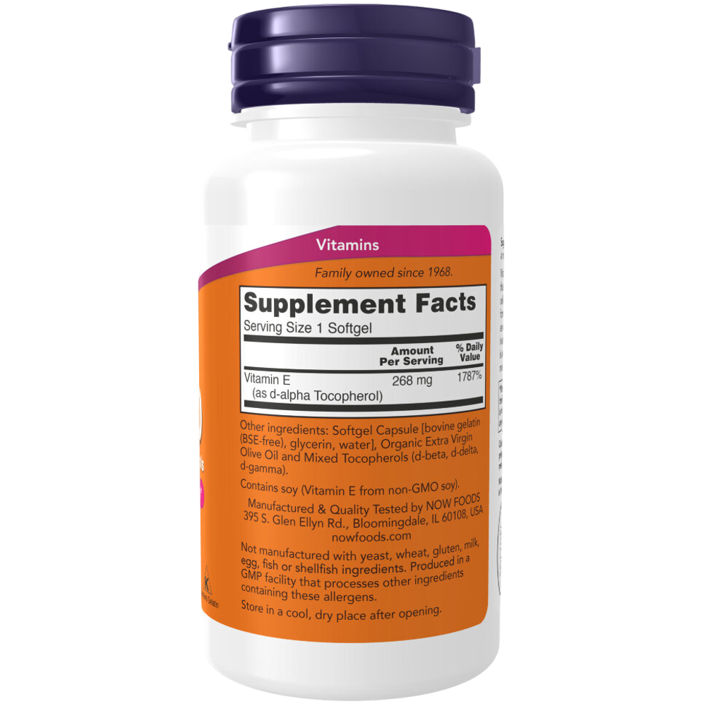 Now Foods E-400 Mix Tocopherol 100 softgels , Витамин Е