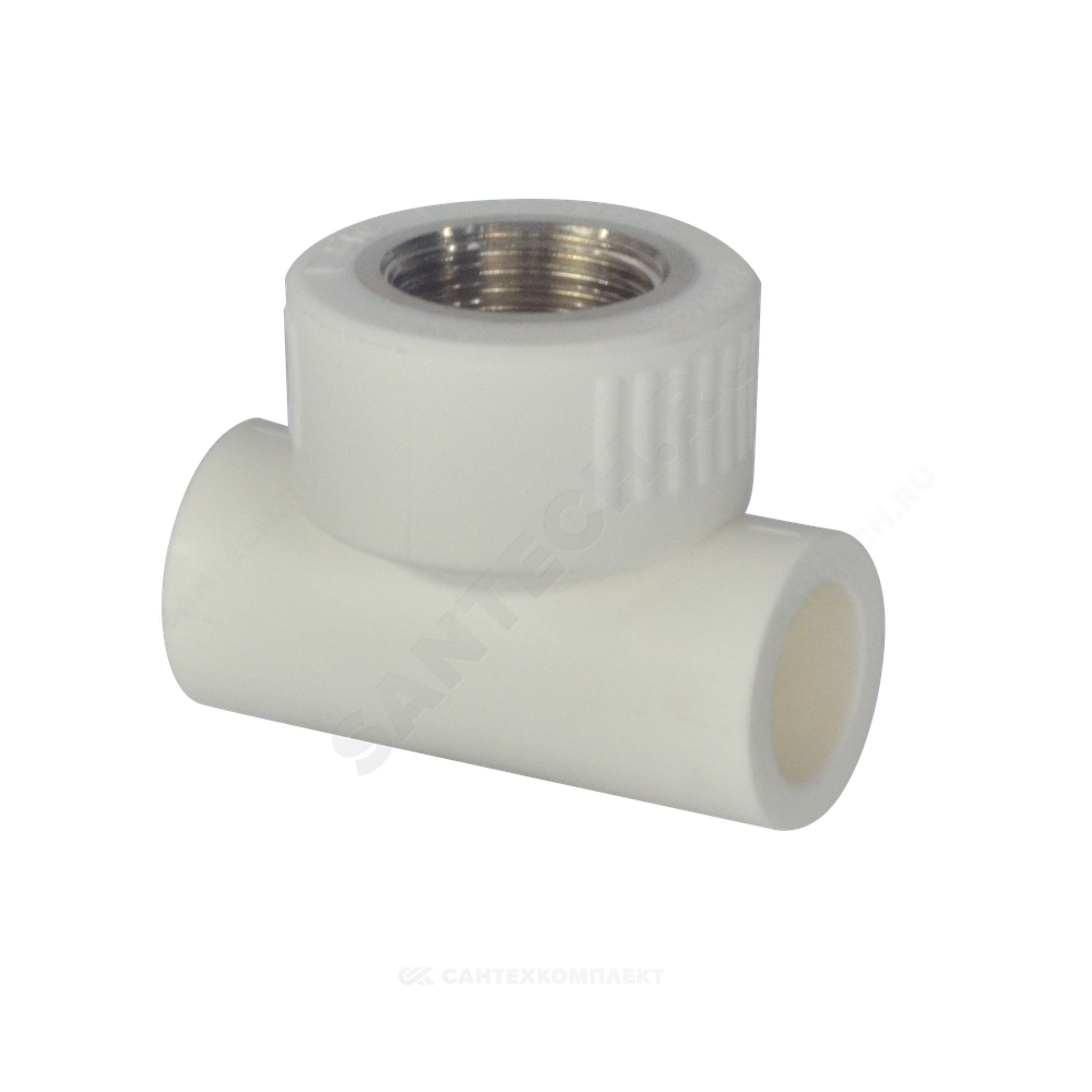 Тройник PP-R комбинированный белый Дн 20х3/4" ВР ZFPCL