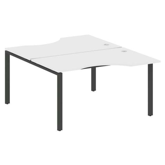 Metal System Рабочая станция криволинейная на П-образном м/к БП.РАС-СА-2.2 Белый/Металл Антрацит 140