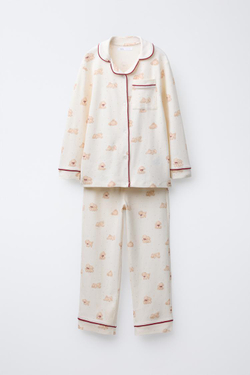 ZARA ПИЖАМА С ПРИНТОМ «ЩЕНКИ», РЫЖЕВАТО-КОРИЧНЕВЫЙ