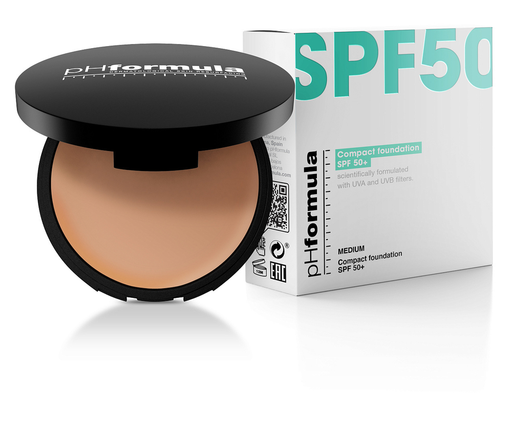 Компактное тональное средство SPF50+ (средний тон)