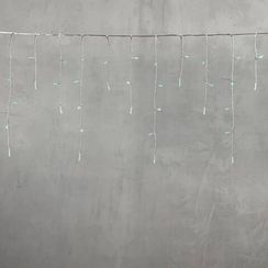 Светодиодная бахрома 3*0.5 м., 3 батарейки типа D 4.5V, 100 LED ламп цвета аква, прозрачный силикон, LTC (ECC100-10-8A)