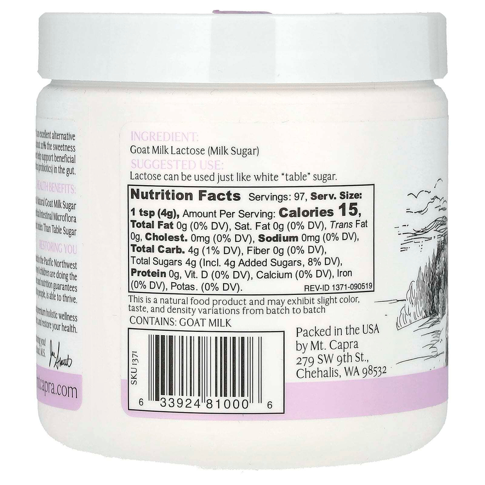 Mt. Capra, Лактоза из козьего молока, 391 г (13,8 унции)