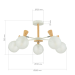 SLE220702-05 Светильник потолочный Белый, Светлое дерево/Белый E14 5*40W CATANIA