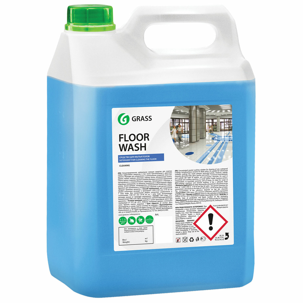 Средство концентрат для машинной и ручной мойки полов 5,1 кг, GRASS FLOOR WASH, нейтральное