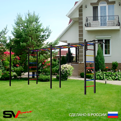 Уличная шведская стенка Sv Sport рукоход х 2 с комплектом турник прямой У50522 (Турник)
