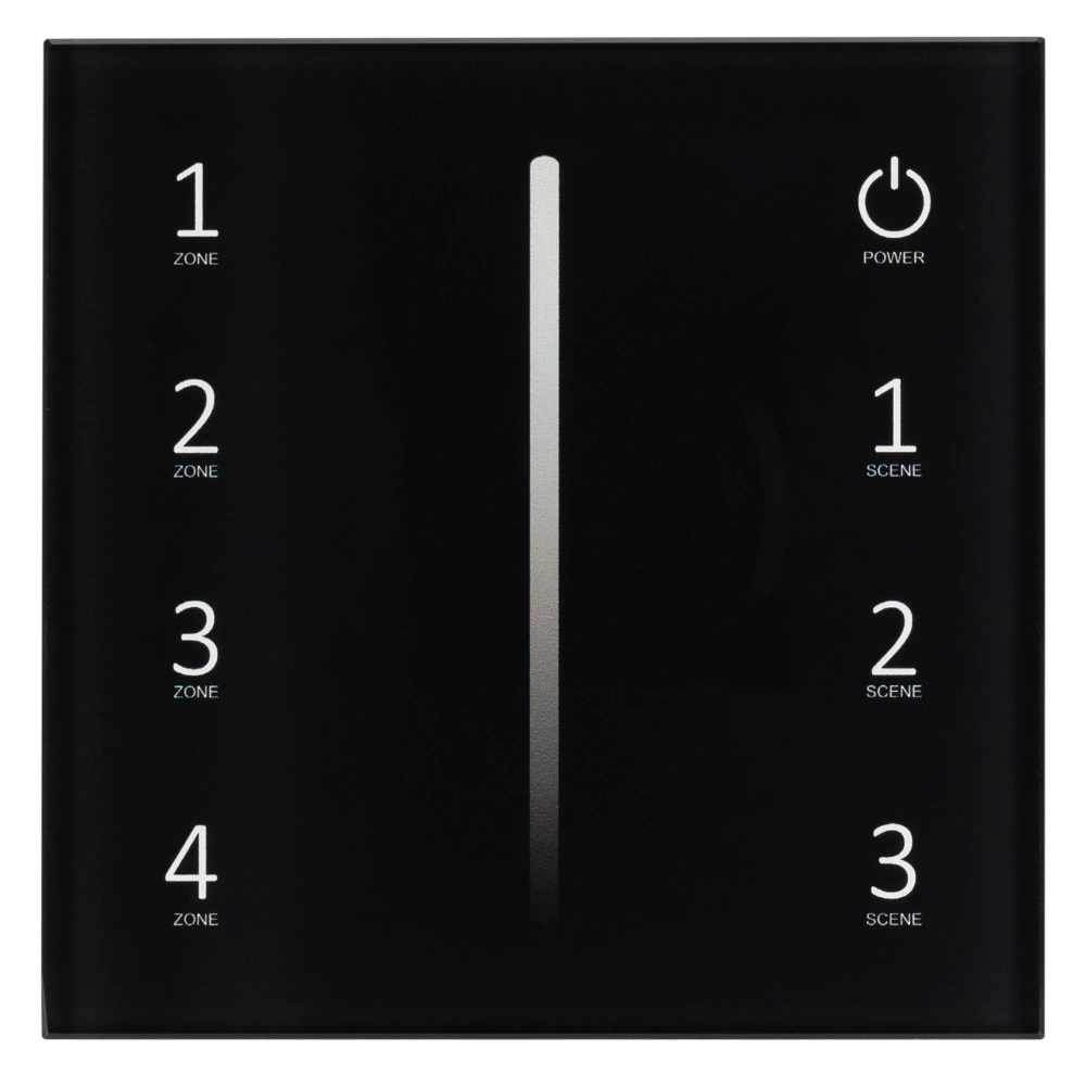Панель Sens SMART-P17-DIM Black (230V, 4 зоны, 2.4G) (Arlight, IP20 Пластик, 5 лет) 028129