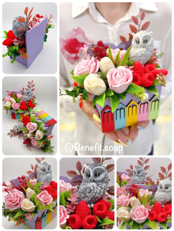 Букет «Сова в розах»