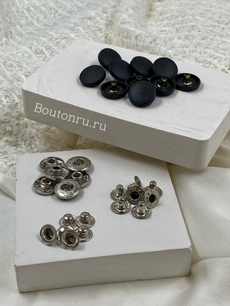 Установочные кнопки черные/комплект с кнопками и шляпкой 15 мм
