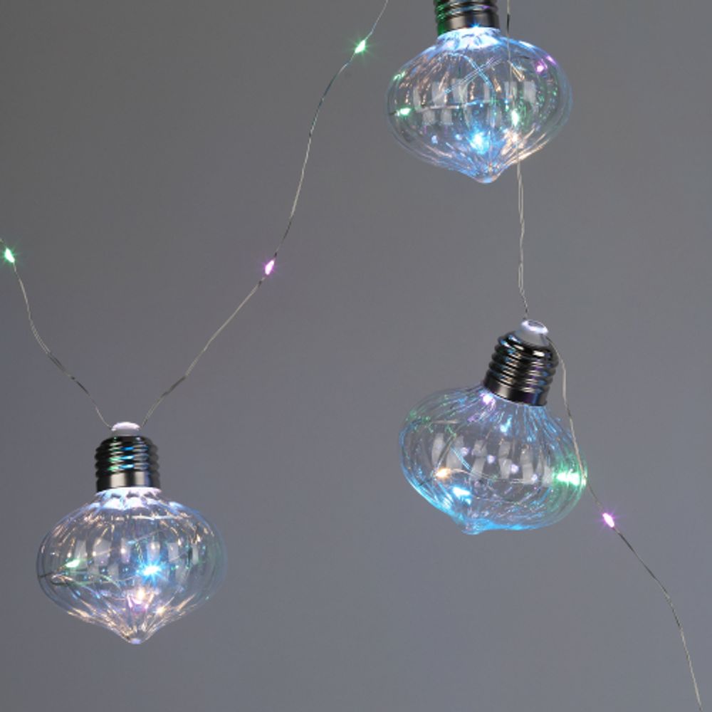 Светодиодная новогодняя гирлянда ЭРА ЕGNIG - 80M нить Лампочки на батарейках 1,8 м мультиколор 80 microLED | Гирлянды