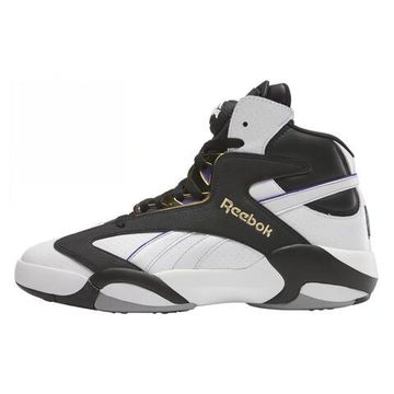 Reebok Shaq Attaq Навесные баскетбольные кроссовки высокого качества Черно-белой расцветки.