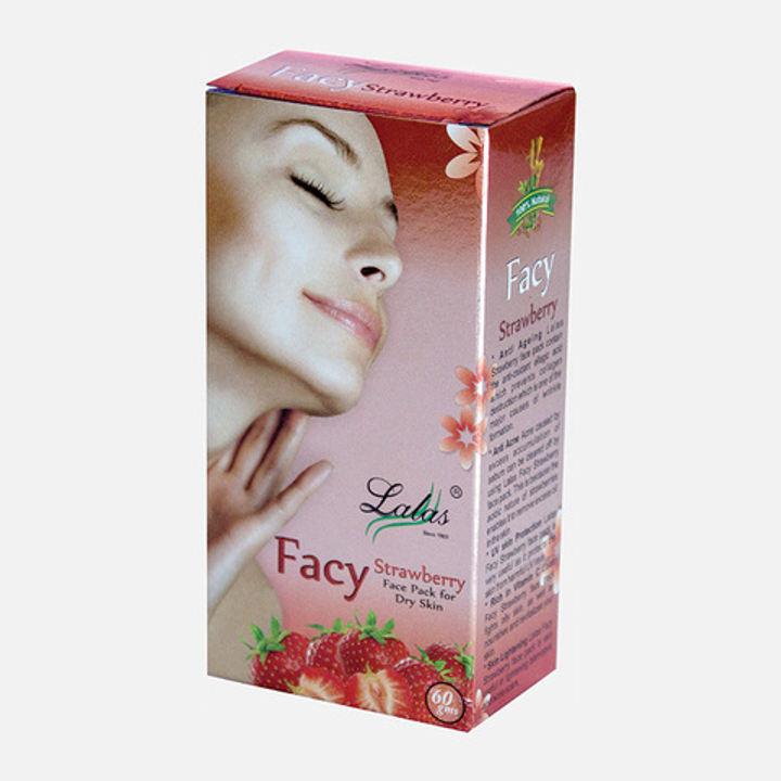 Маска-убтан для лица Lalas Multani Facy Strawberry Лалас Омолаживает, матирует с Клубникой 50гр.