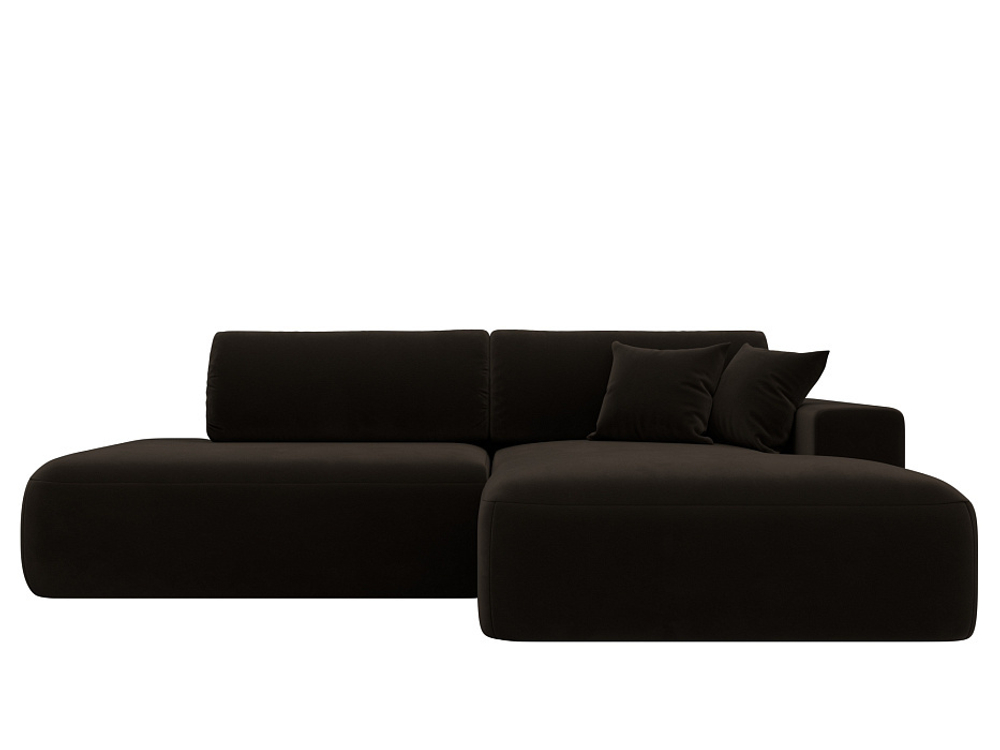 Диван угловой Лига-036 НПБ Модерн правый угол МИКРОВЕЛЬВЕТ Коричневый