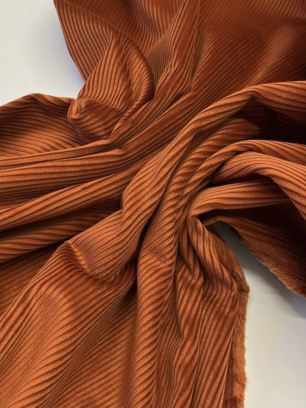 Вельвет хлопковый кирпичный