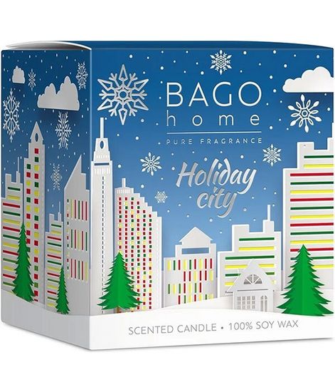 Праздничный город, ароматическая свеча, Bago home