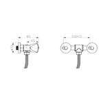 Смеситель для душа, РМС, с кран-буксой, хром, SL119-003