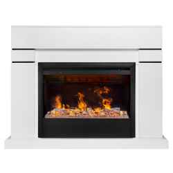 Электрокамин RealFlame Lindelse 26 WT белый с очагом 3D Helios 26 SBG