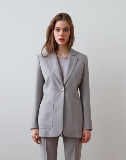 Пиджак полуприлегающий серый из итальянской вискозы
