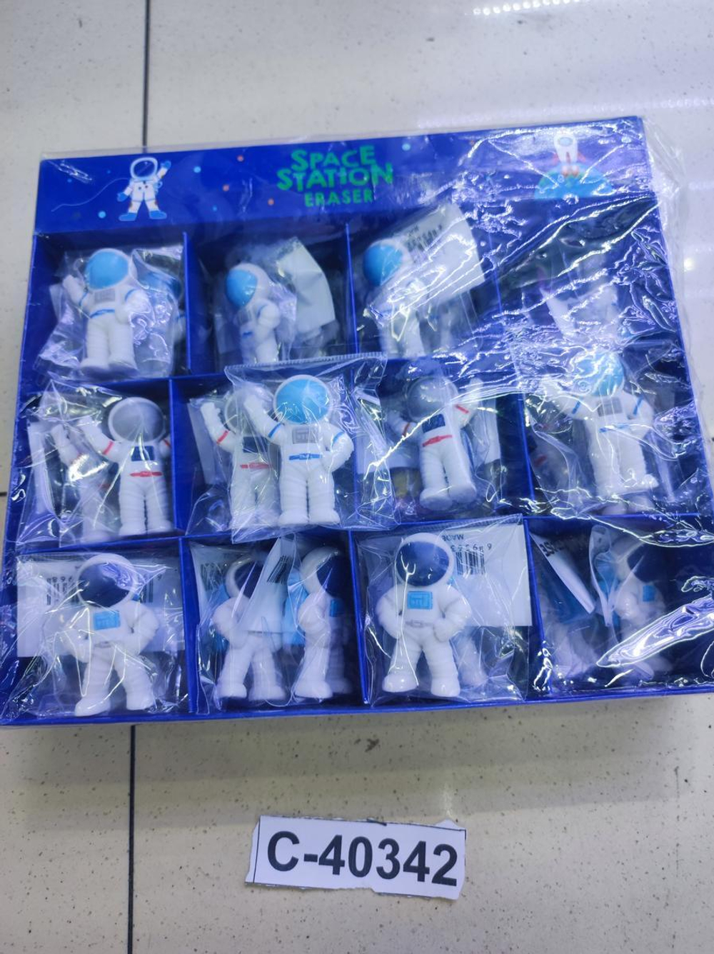 Ластик "Космонавт" 4,5 см, 3 вида микс, в инд. пакете , С-40342