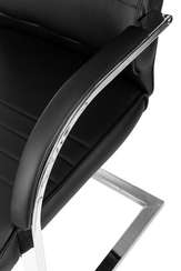 Кресло Бюрократ T-8010-Low-V черный эко.кожа низк.спин. полозья металл хром