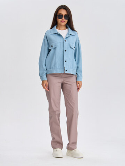 Джинсовая куртка женская голубая