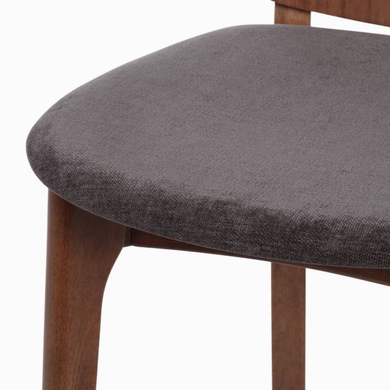 Стул Cora деревянный, сиденье из серой ткани