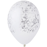 Шар латексный 35см Мрамор (Белый)