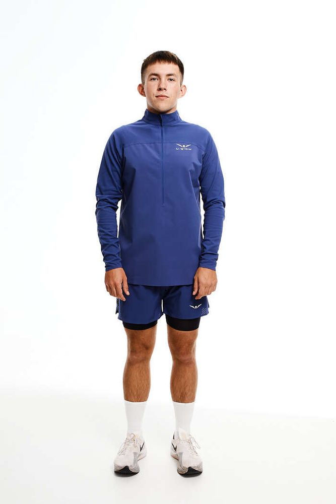 ЛОНГСЛИВ С МЕМБРАННОЙ ВСТАВКОЙ МУЖСКОЙ | DEEP COBALT