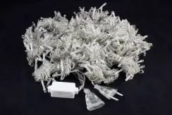 Занавес с мерцающим диодом 3*3 м., 220V, 480 холодных белых LED ламп, соединяемый, прозрачный провод, Winner (w.03.5T.480+)