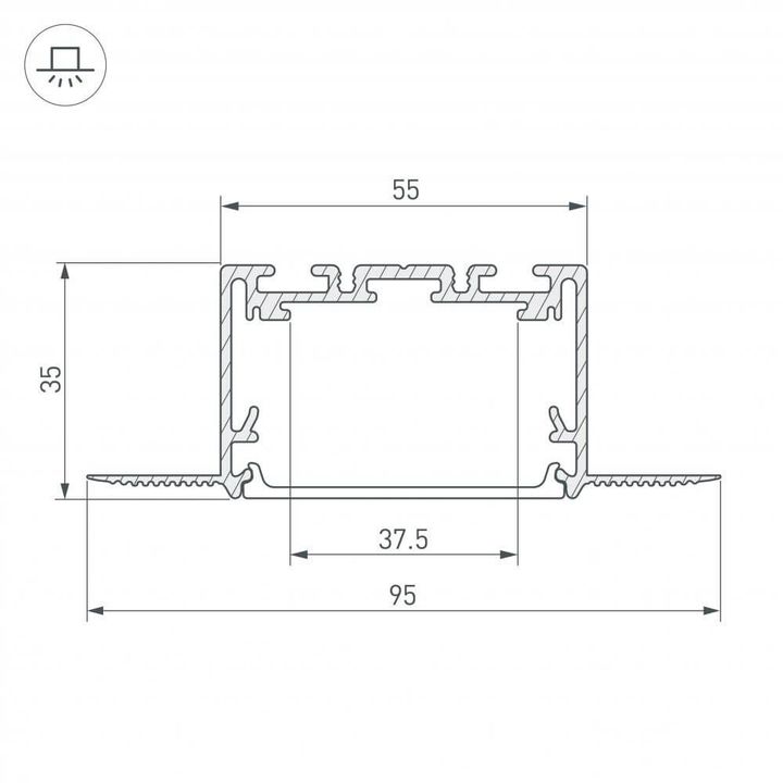 Профиль Arlight SL-Linia55-Fantom-2500 Seamless Anod 029507