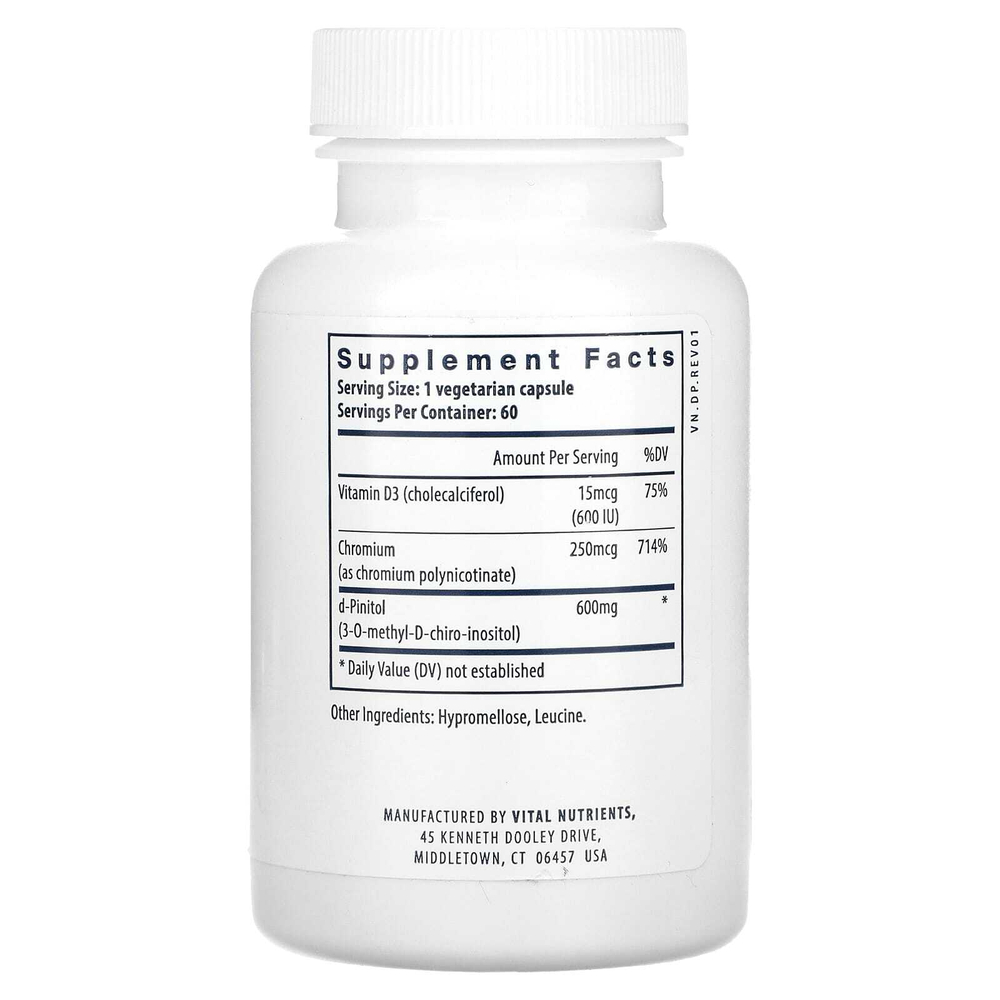 Vital Nutrients, d-пинитол, 60 вегетарианских капсул