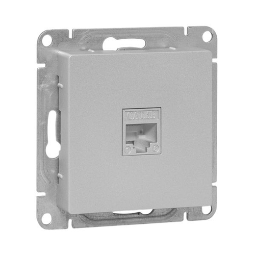 Механизм розетки RJ45 - 2шт, (cat6), алюминий Эпика EKF