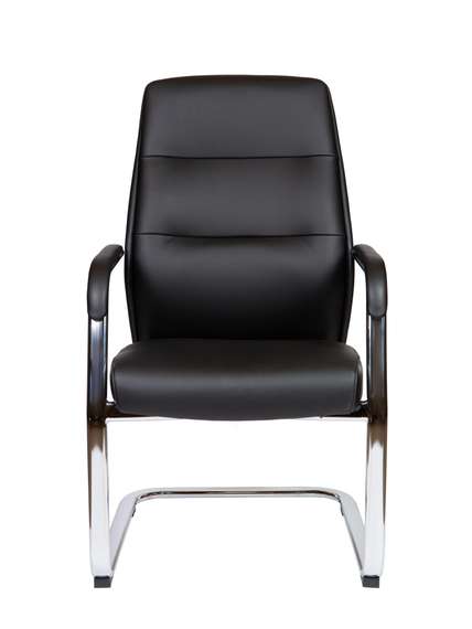 Кресло офисное Норден / Нанси CF / Nancy CF  / алюминиевая  база / черная экокожа