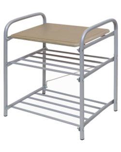 Банкетка в прихожую Б2 3-х ярусная на металлокаркасе (цвет серый), Ника